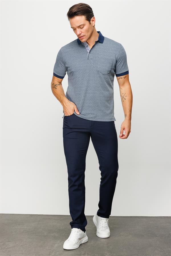 Мужская жаккардовая футболка поло с коротким рукавом темно серая