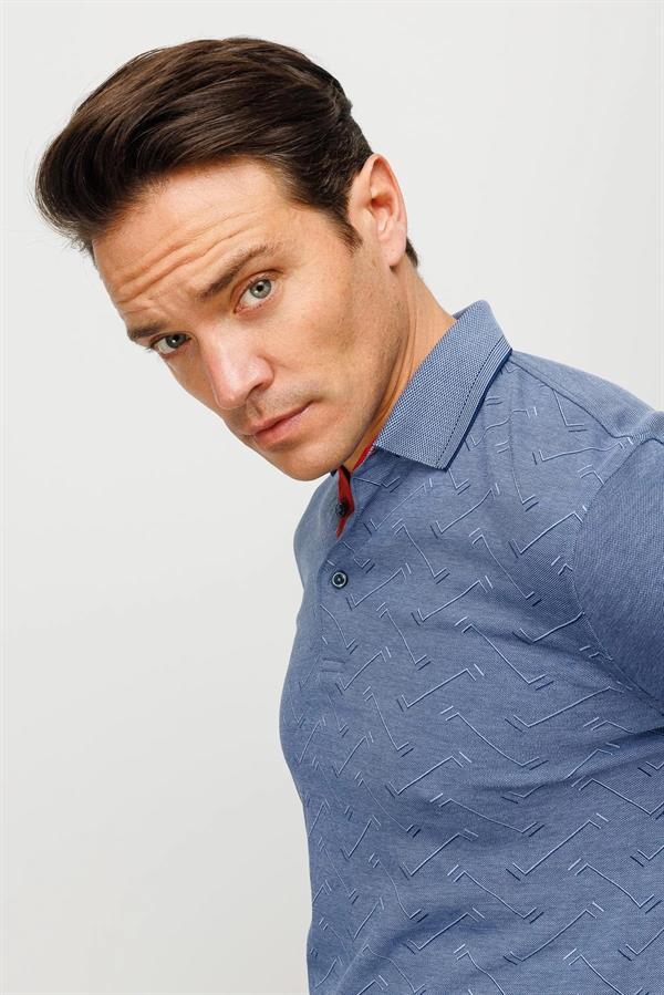 Мужская толстовка с длинным рукавом и воротником-поло с рисунком