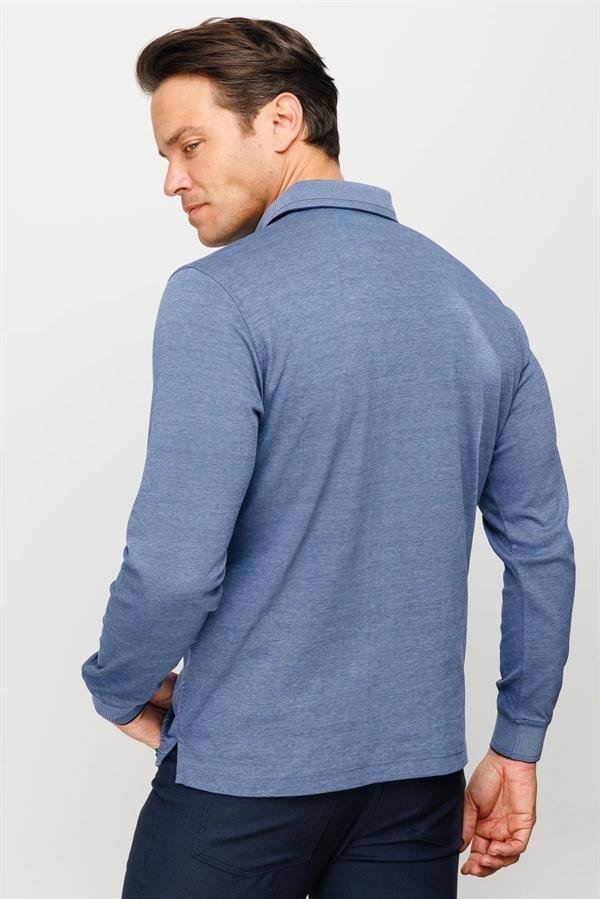 Мужская толстовка с длинным рукавом и воротником-поло с рисунком