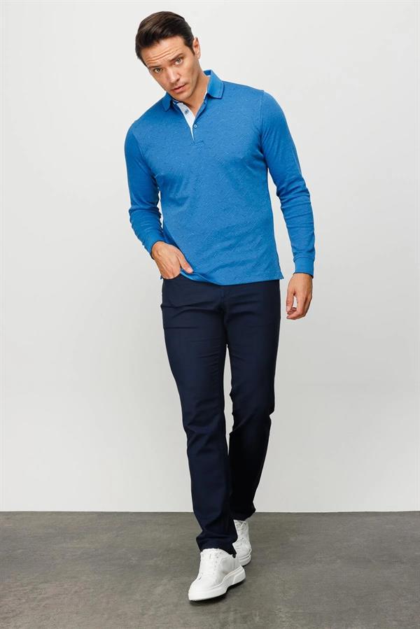 Мужская толстовка с длинным рукавом и воротником-поло с рисунком