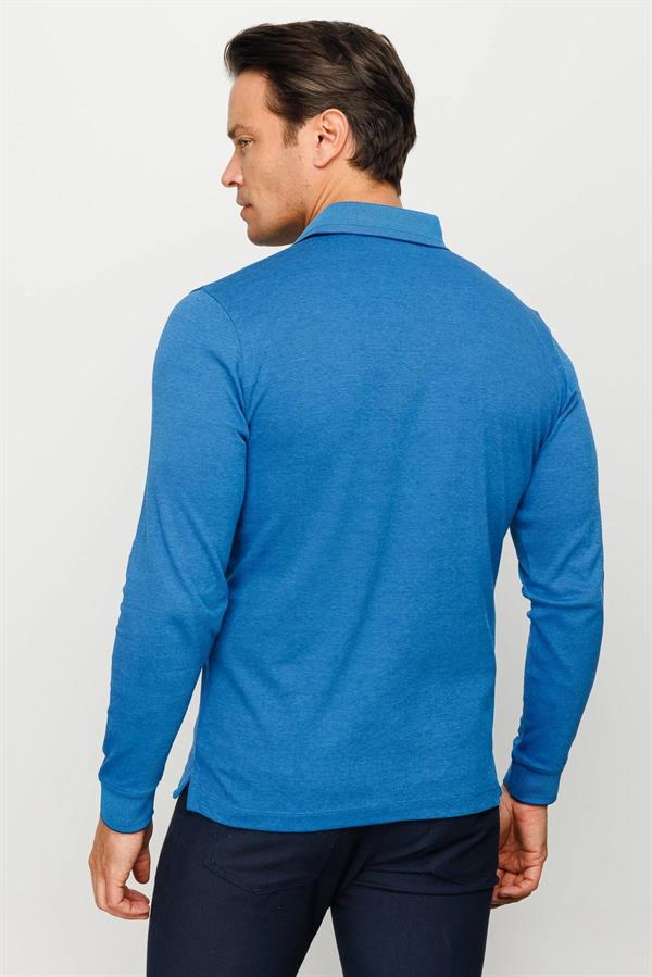 Мужская толстовка с длинным рукавом и воротником-поло с рисунком