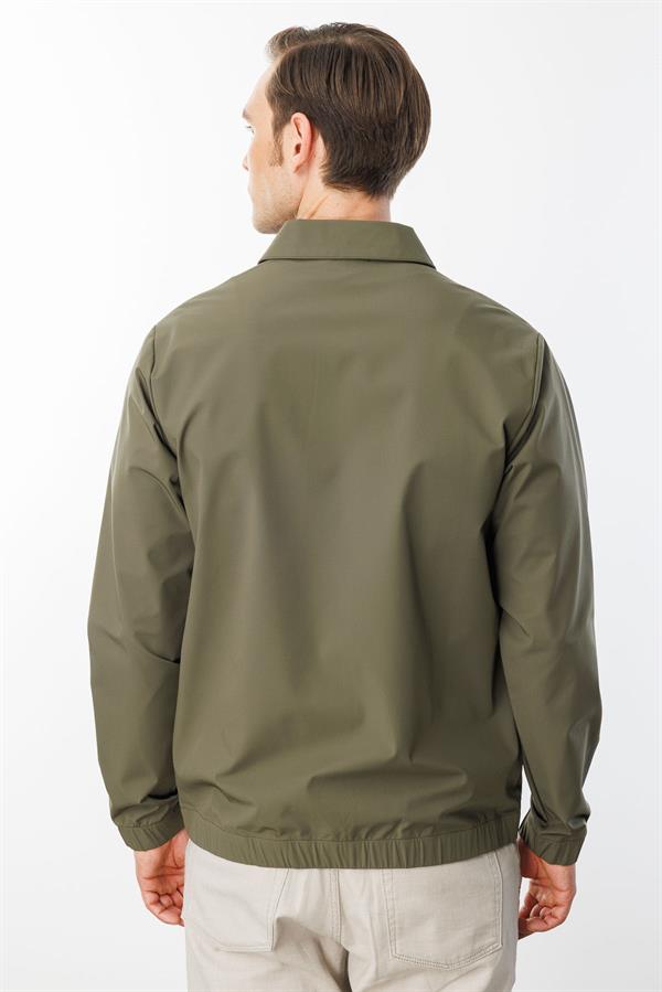 Erkek Polo Yaka Göğsü Cepli Mont Haki