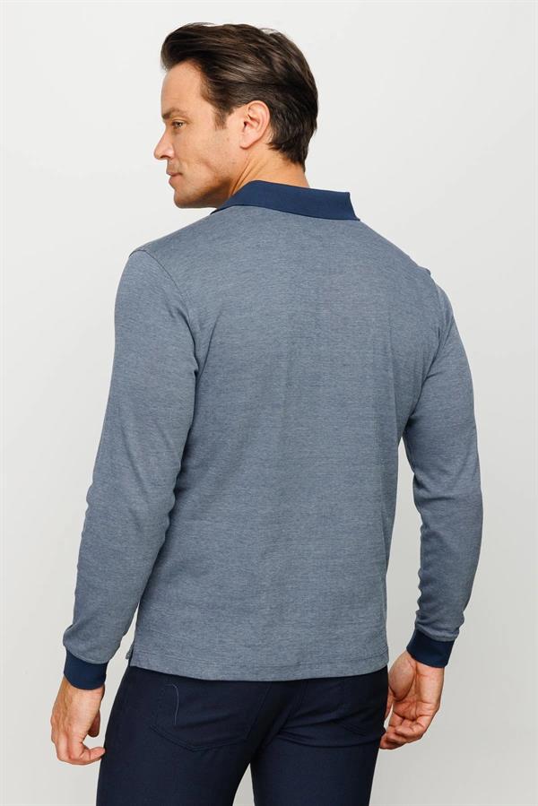 Мужская толстовка с жаккардовым узором и воротником-поло