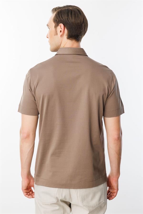 Erkek Polo Yaka Merserize T-shirt A.Kahve