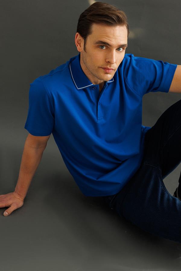 Erkek Polo Yaka Merserize T-shirt A.Saks