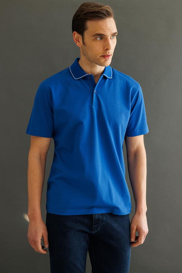 Erkek Polo Yaka Merserize T-shirt A.Saks