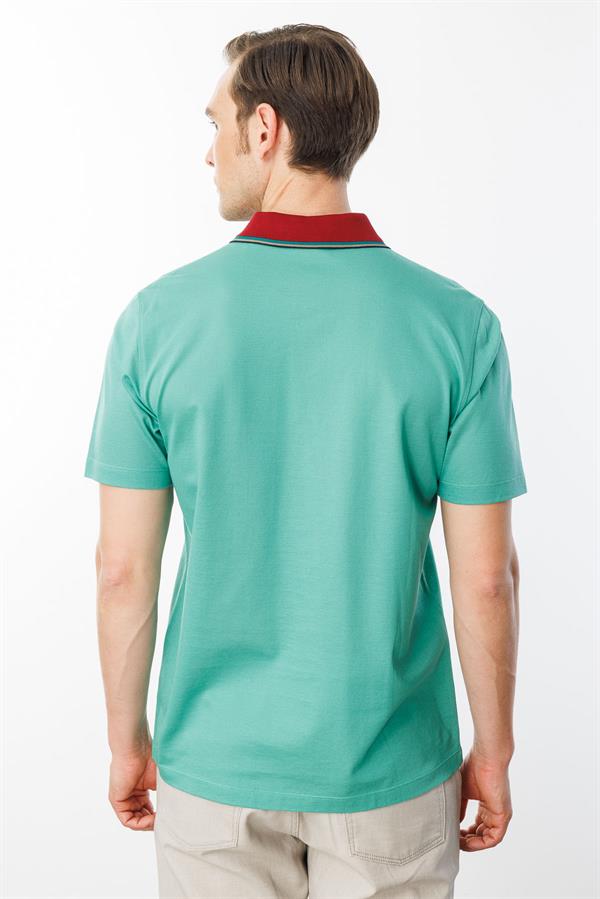 Erkek Polo Yaka Merserize T-shirt B.Yeşili