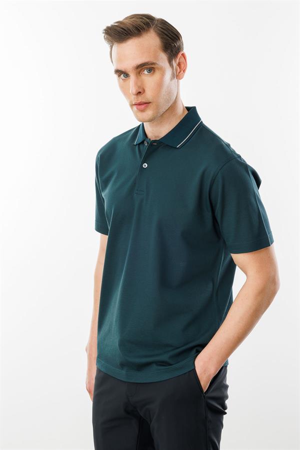 Mens Polo Neck Mercerized T-shirt N.Green
