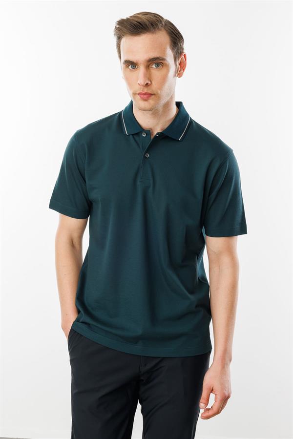 Mens Polo Neck Mercerized T-shirt N.Green