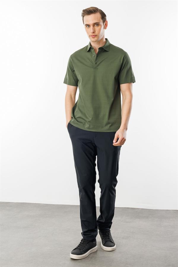 Erkek Polo Yaka Merserize T-shirt Yeşil