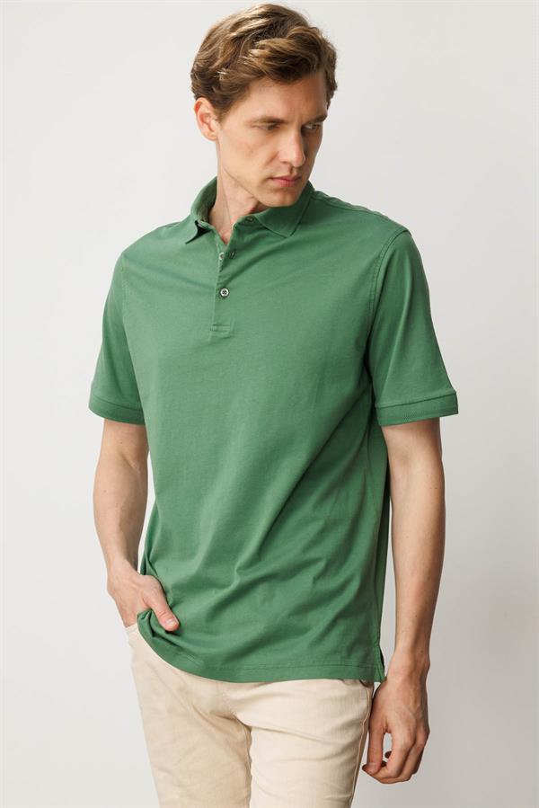 Erkek Polo Yaka T-shirt A.Yeşil