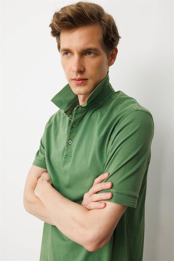 Erkek Polo Yaka T-shirt A.Yeşil