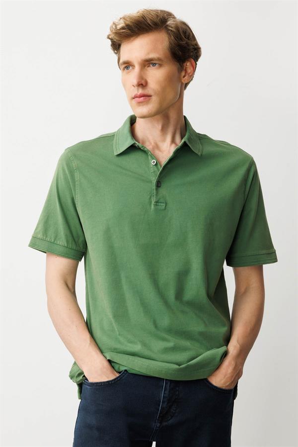 Erkek Polo Yaka T-shirt A.Yeşil
