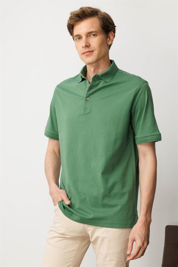 Erkek Polo Yaka T-shirt A.Yeşil