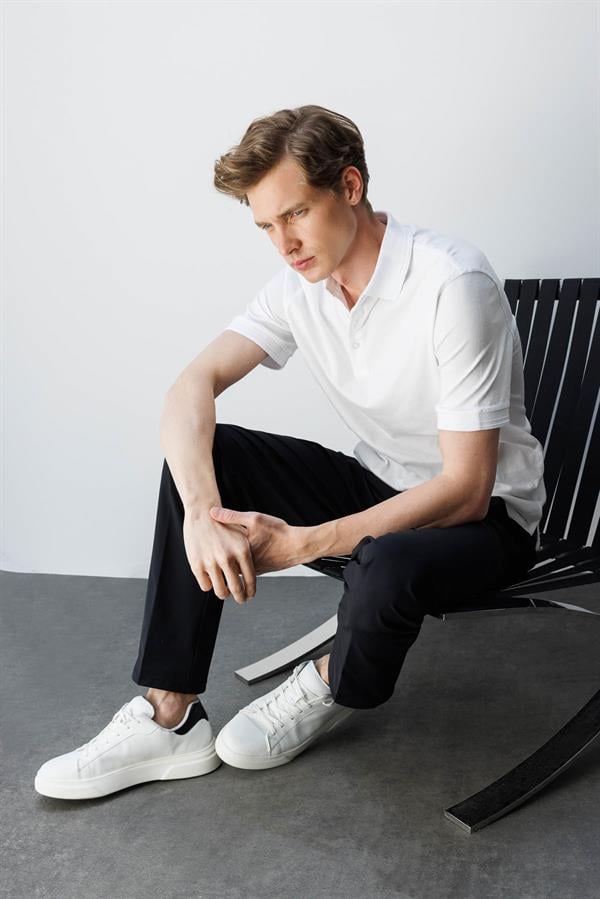 Erkek Polo Yaka T-shirt Beyaz