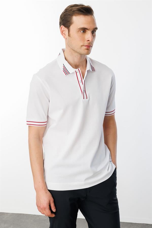 Erkek Polo Yaka T-shirt Beyaz