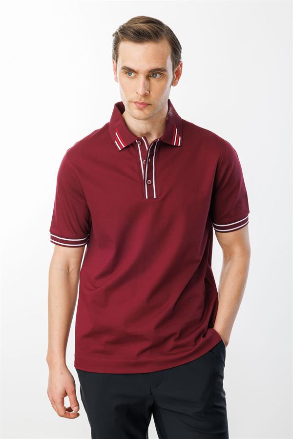 Erkek Polo Yaka T-shirt Bordo