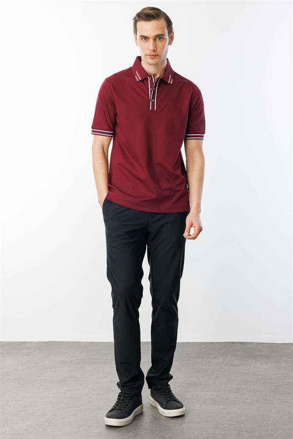 Erkek Polo Yaka T-shirt Bordo