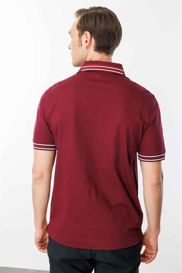 Erkek Polo Yaka T-shirt Bordo