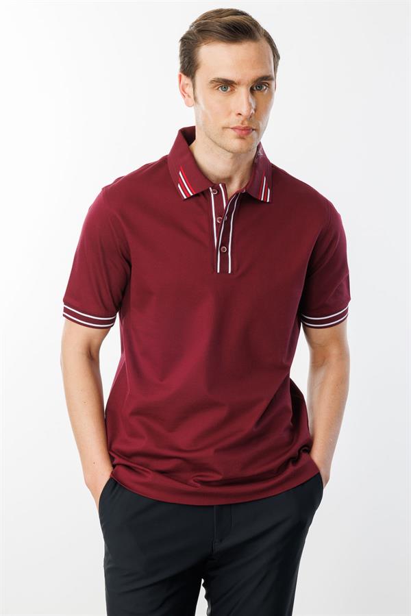 Erkek Polo Yaka T-shirt Bordo