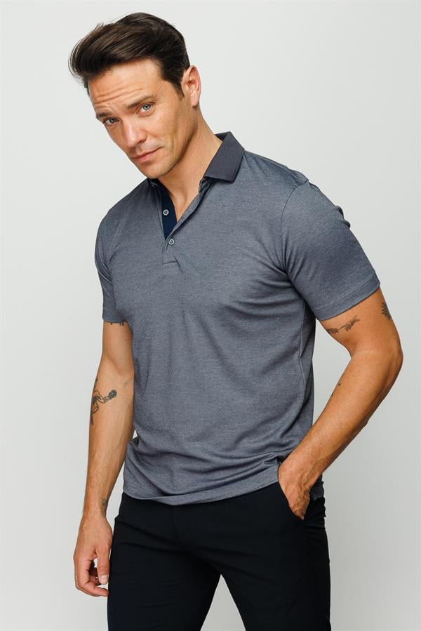 Мужская футболка поло дымчатая