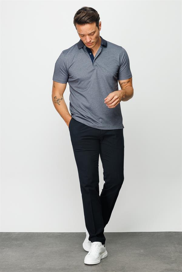 Мужская футболка поло дымчатая