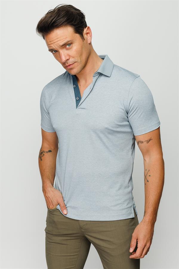 Мужская футболка поло серая 