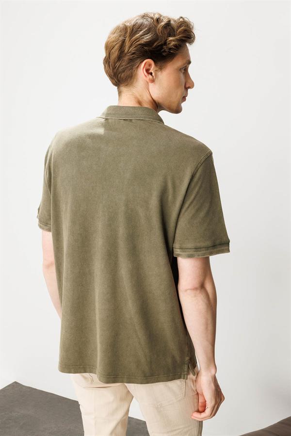 Erkek Polo Yaka T-shirt Haki
