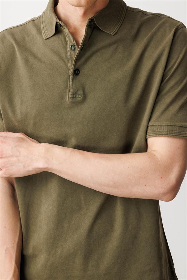 Erkek Polo Yaka T-shirt Haki