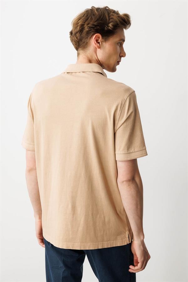 Erkek Polo Yaka T-shirt K.Bej