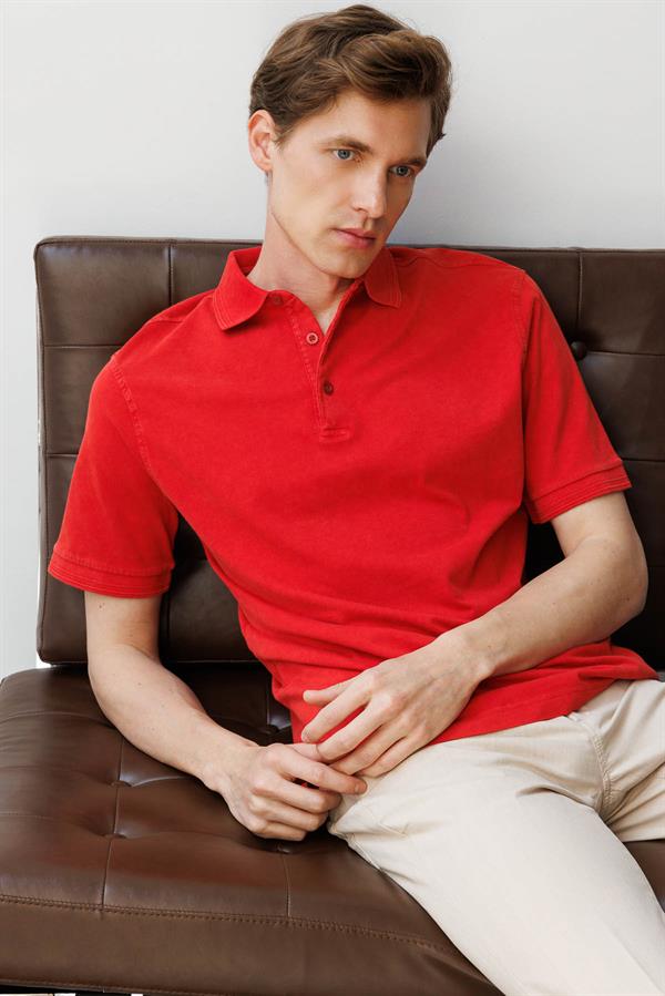Erkek Polo Yaka T-shirt Kırmızı