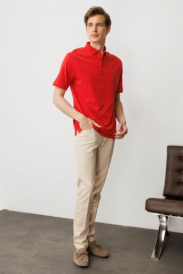 Erkek Polo Yaka T-shirt Kırmızı
