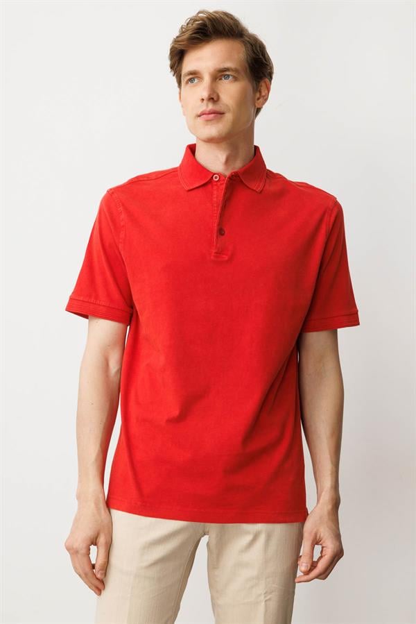 Erkek Polo Yaka T-shirt Kırmızı