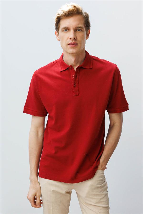 Erkek Polo Yaka T-shirt Kırmızı