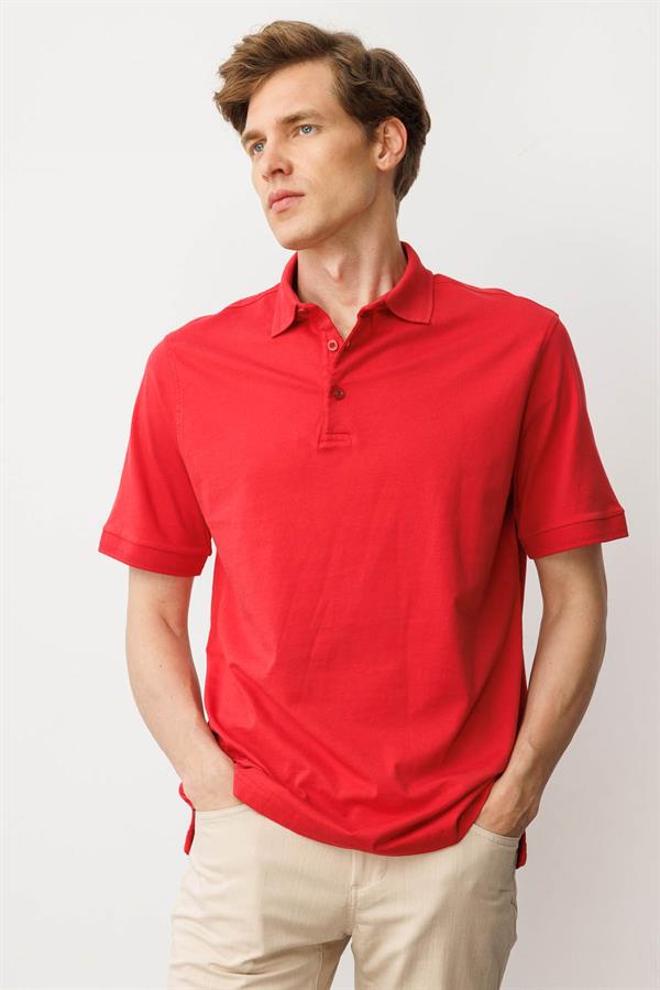 Erkek Polo Yaka T-shirt Kırmızı