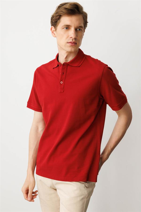 Erkek Polo Yaka T-shirt Kırmızı