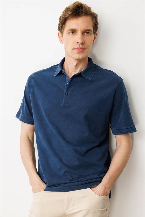 Erkek Polo Yaka T-shirt Lacivert