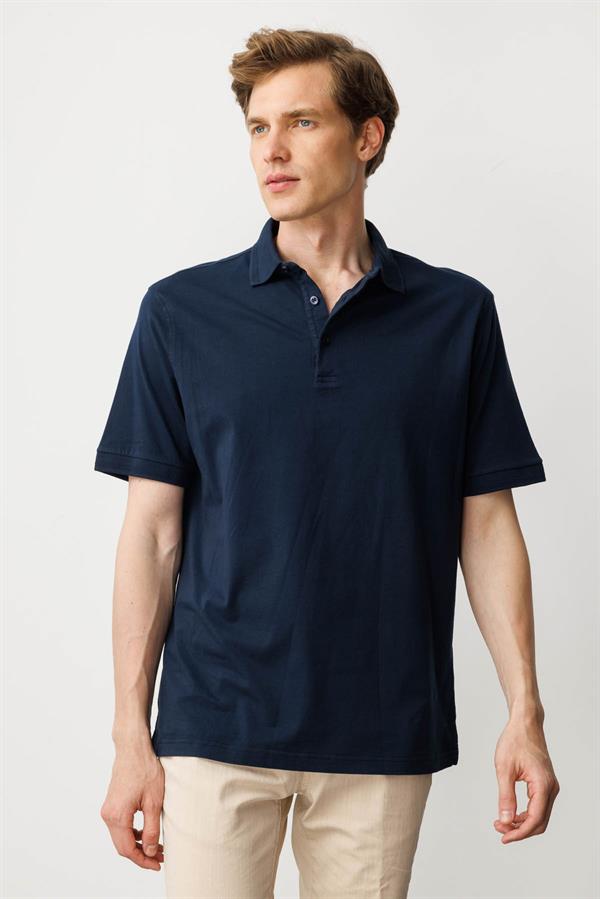 Erkek Polo Yaka T-shirt Lacivert