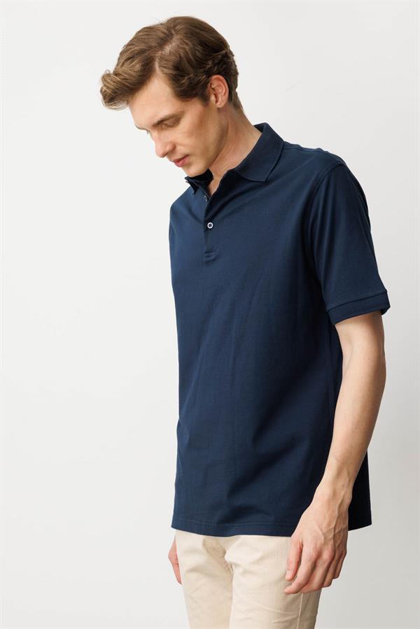 Erkek Polo Yaka T-shirt Lacivert