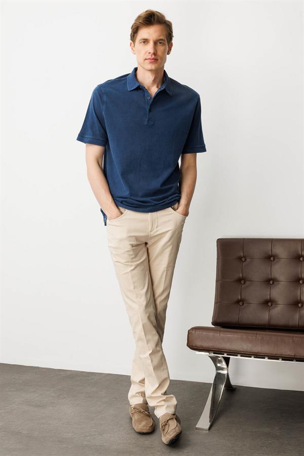 Erkek Polo Yaka T-shirt Lacivert