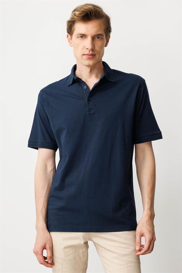 Erkek Polo Yaka T-shirt Lacivert