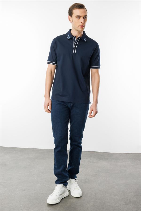 Erkek Polo Yaka T-shirt Lacivert