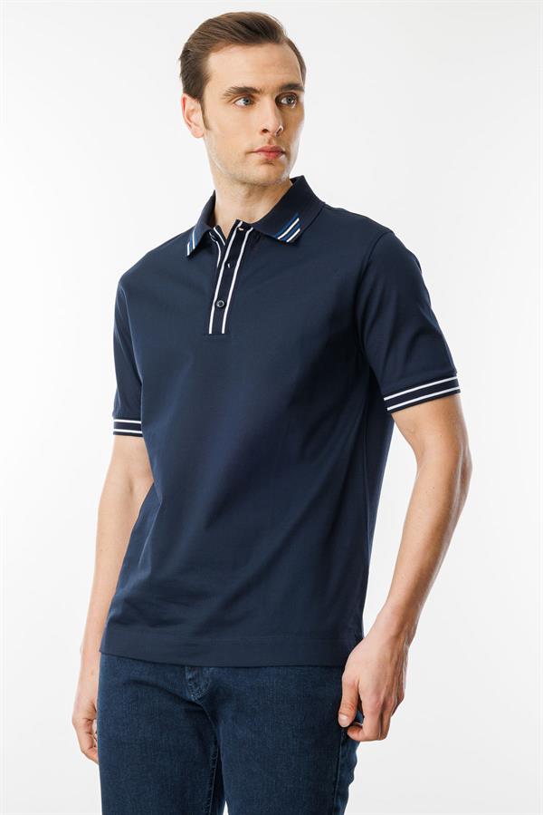 Erkek Polo Yaka T-shirt Lacivert