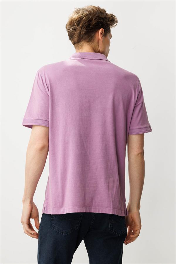 Erkek Polo Yaka T-shirt Lila