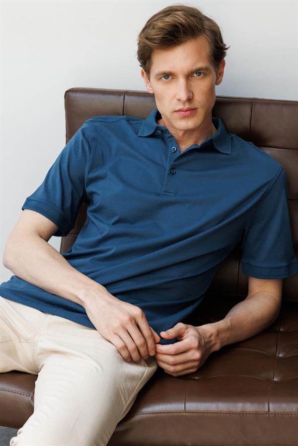 Erkek Polo Yaka T-shirt Petrol