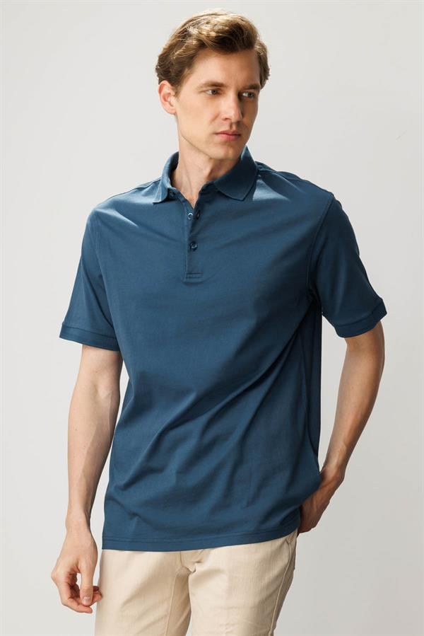Erkek Polo Yaka T-shirt Petrol