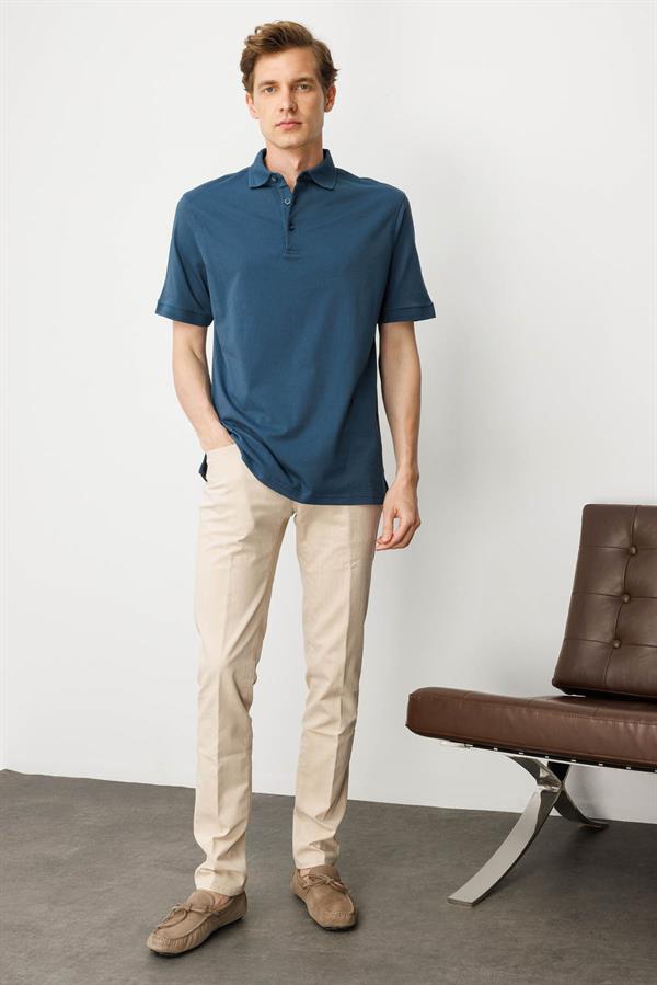 Erkek Polo Yaka T-shirt Petrol
