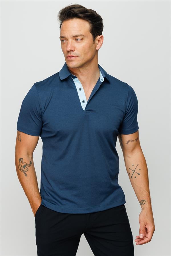 Мужская футболка поло темно зеленая 