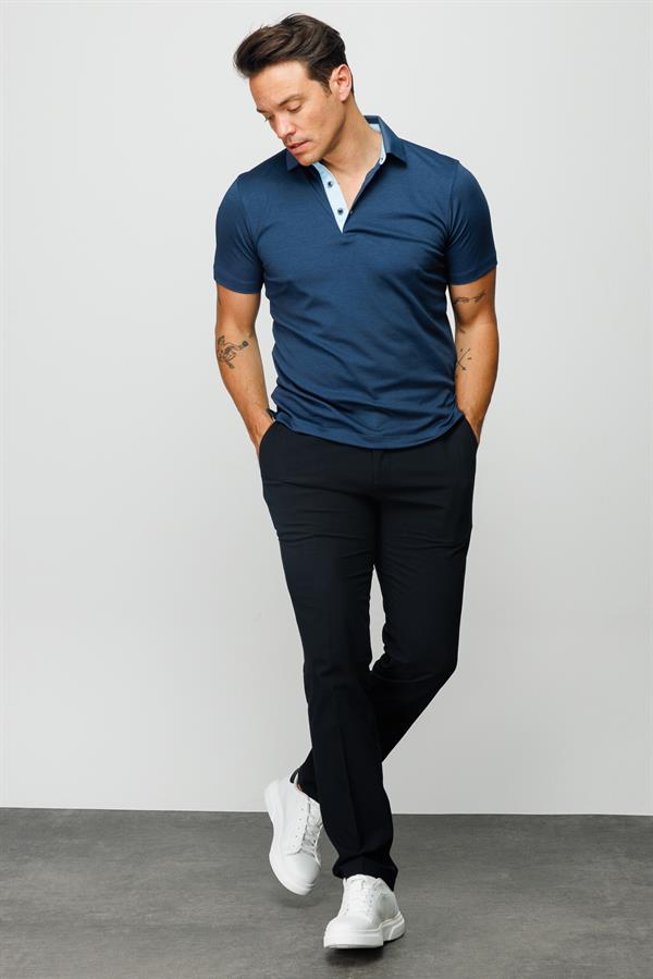 Мужская футболка поло темно зеленая 