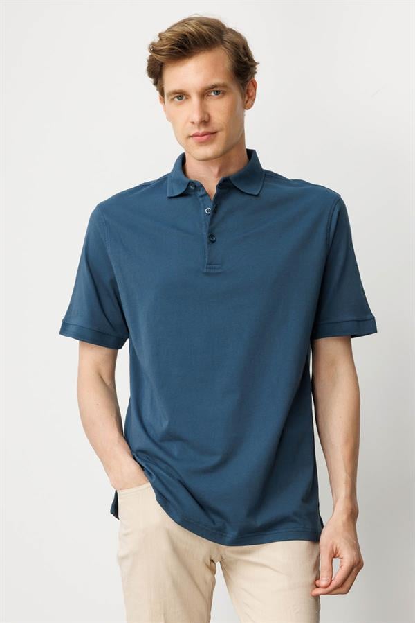 Erkek Polo Yaka T-shirt Petrol